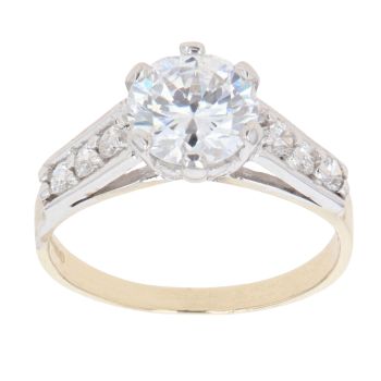 9ct Yellow Gold Cubic Zirconia Single Stone Ring