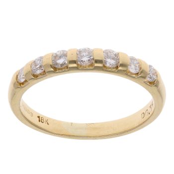 18ct Yellow Gold 0.35ct Brilliant Cut Diamond Half Eternity Ring
