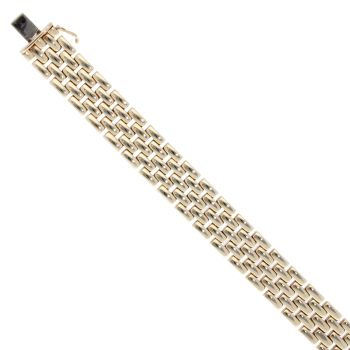 9ct Yellow Gold Watch Strap Style Bracelet 7"