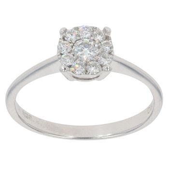 18ct White Gold 0.30ct Brilliant Cut Diamond Cluster Ring