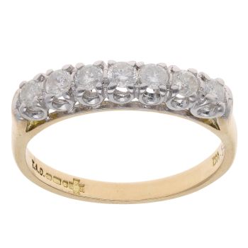 18ct Yellow Gold 0.50ct Brilliant Cut Diamond Half Eternity Ring