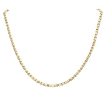 Gold Plated Silver Two Tone Fancy Chain 18"