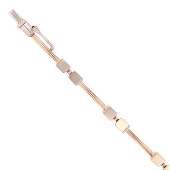 9ct White And Rose Gold Fancy Bracelet 7"