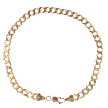 9ct Yellow Gold Curb Bracelet 9"