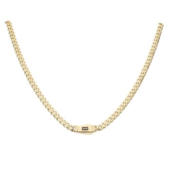 14ct Yellow Gold Monaco Curb Classic Plain Lock Chain 16"