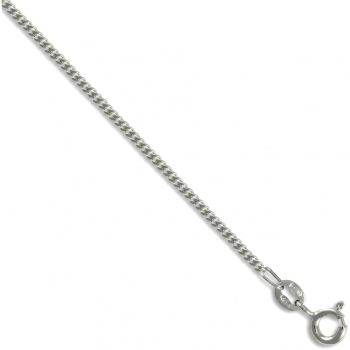 9ct White Gold Diamond Cut Pendant Curb Necklace