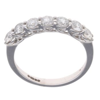 18ct White Gold 1.00ct Brilliant Cut Diamond Half Eternity Ring