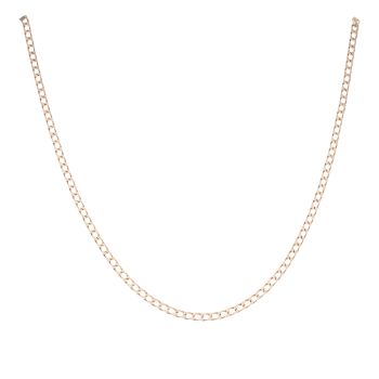 9ct Yellow Gold Square Curb Chain 16"