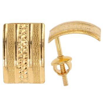 22ct Yellow Gold Dot Square Stud Earrings