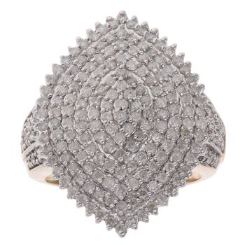 9ct Yellow Gold 2.00ct Brilliant Cut Diamond Cluster Ring