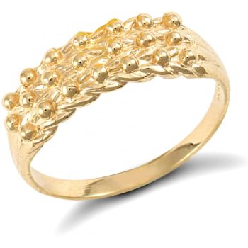 9ct Yellow Gold 3 Row Keeper Ring