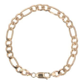 9ct Yellow Gold Figaro Bracelet 7"