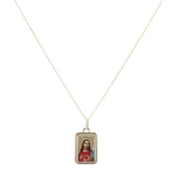 Children's 14ct Yellow Gold Jesus Pendant And Chain 18"