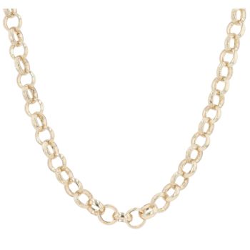9ct Yellow Gold Patterned And Plain Belcher Chain 26"