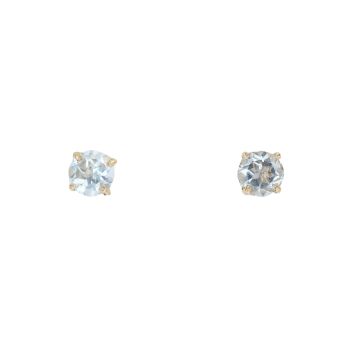 9ct Yellow Gold Blue Topaz Stud Earrings