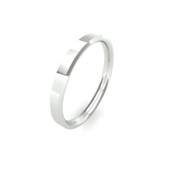 Platinum 2.5mm Soft Chamfered Edge Wedding Band