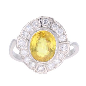 Platinum Sapphire and 0.50ct Diamond Ring