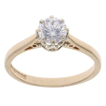 9ct Yellow Gold Cubic Zirconia Single Stone Ring