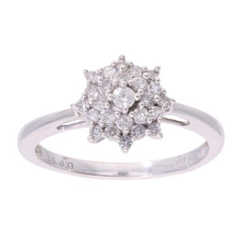 9ct White Gold 0.33ct Diamond Cluster Ring