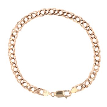 9ct Yellow Gold Double Curb Bracelet 8"