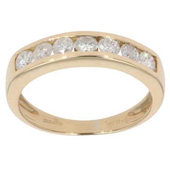 18ct Yellow Gold 0.50ct Brilliant Cut Diamond Half Eternity Ring