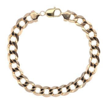 9ct Yellow Gold Curb Bracelet 9"