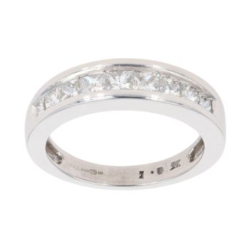 9ct White Gold 1.00ct Princess Cut Diamond Eternity Ring