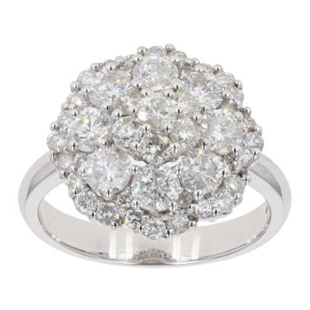 18ct White Gold Diamond Cluster Ring by Anya Belle