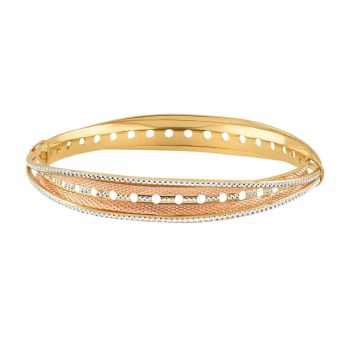 22ct Yellow Gold Bangle with Rhodium and RoseGold Finish