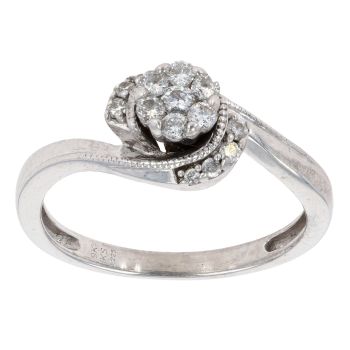 9ct White Gold 0.22ct Diamond Cluster Ring