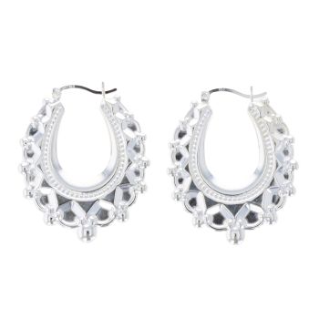 Silver Large Creole Hoop Earrings By Icesia