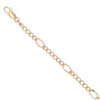 9ct Yellow Gold Figaro Bracelet 7.5"