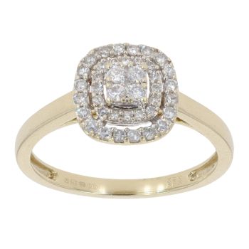 9ct Yellow Gold 0.28ct Cluster Diamond Ring