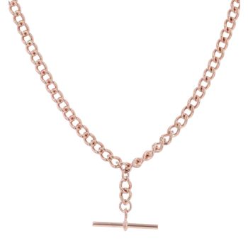 9ct Rose Gold Alber T-Bar Chain 20"