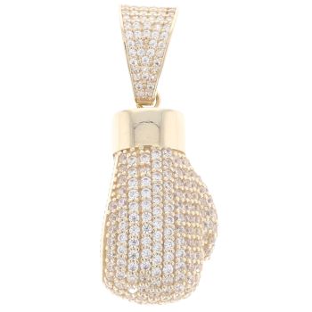 9ct Yellow Gold Cubic Zirconia Boxing Glove Pendant