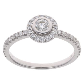 18ct White Gold 0.65ct Brilliant Cut Diamond Cluster Ring