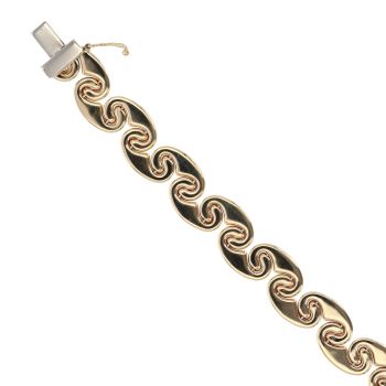 9ct Yellow Gold Curls Bracelet 7"
