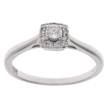 18ct White Gold 0.25ct Brilliant Cut Diamond Cluster Ring