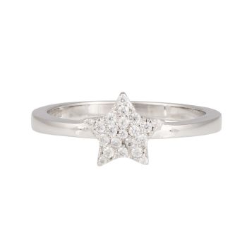 Sterling Silver Pavé Cubic Zirconia Star Ring