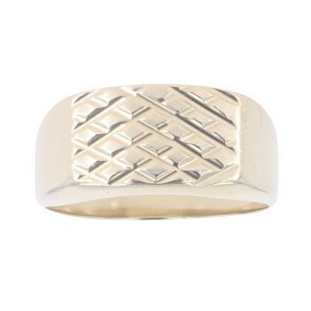 9ct Yellow Gold Patterned Signet Ring