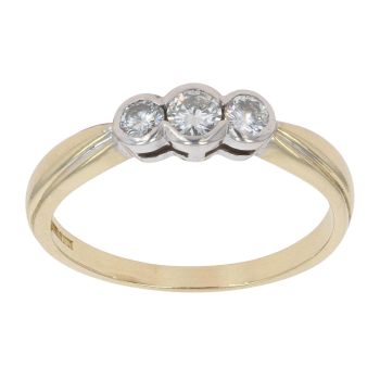 18ct Yellow Gold 0.33ct Diamond Trilogy Ring
