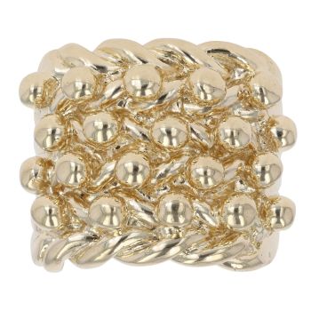 9ct Yellow Gold Four Row Keeper Ring
