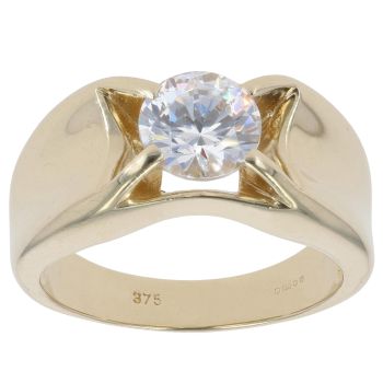 9ct Yellow Gold Cubic Zirconia Signet Ring