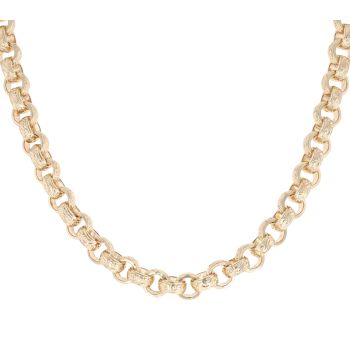 9ct Yellow Gold Patterned Belcher Chain 24"