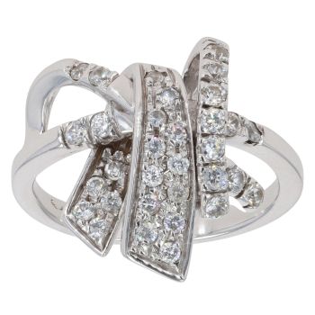 18ct White Gold Fancy Cubic Zirconia Ring