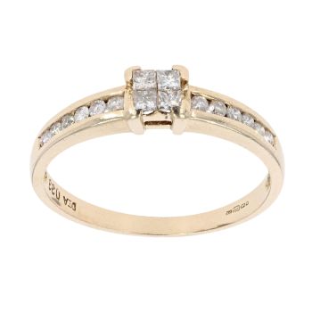 9ct Yellow Gold 0.33ct Diamond Cluster Ring