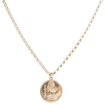 9ct Yellow Gold St George Pendant and Chain 24"
