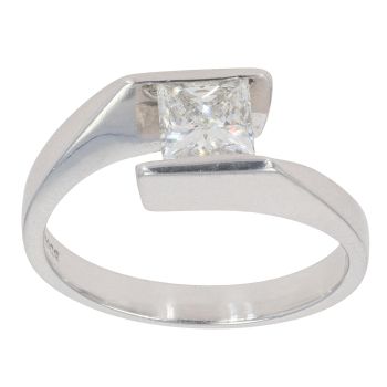 Platinum 0.75ct Princess Cut Diamond Solitaire Ring