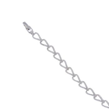 Silver Cubic Zirconia Loop 6.5" Bracelet by Icesia
