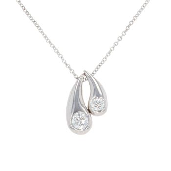 18ct White Gold 0.50ct Diamond Pendant And Chain 18"